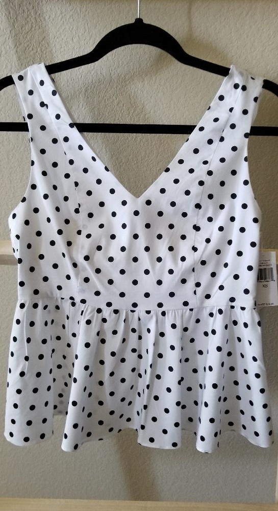 1State Polka Dot Peplum Tank